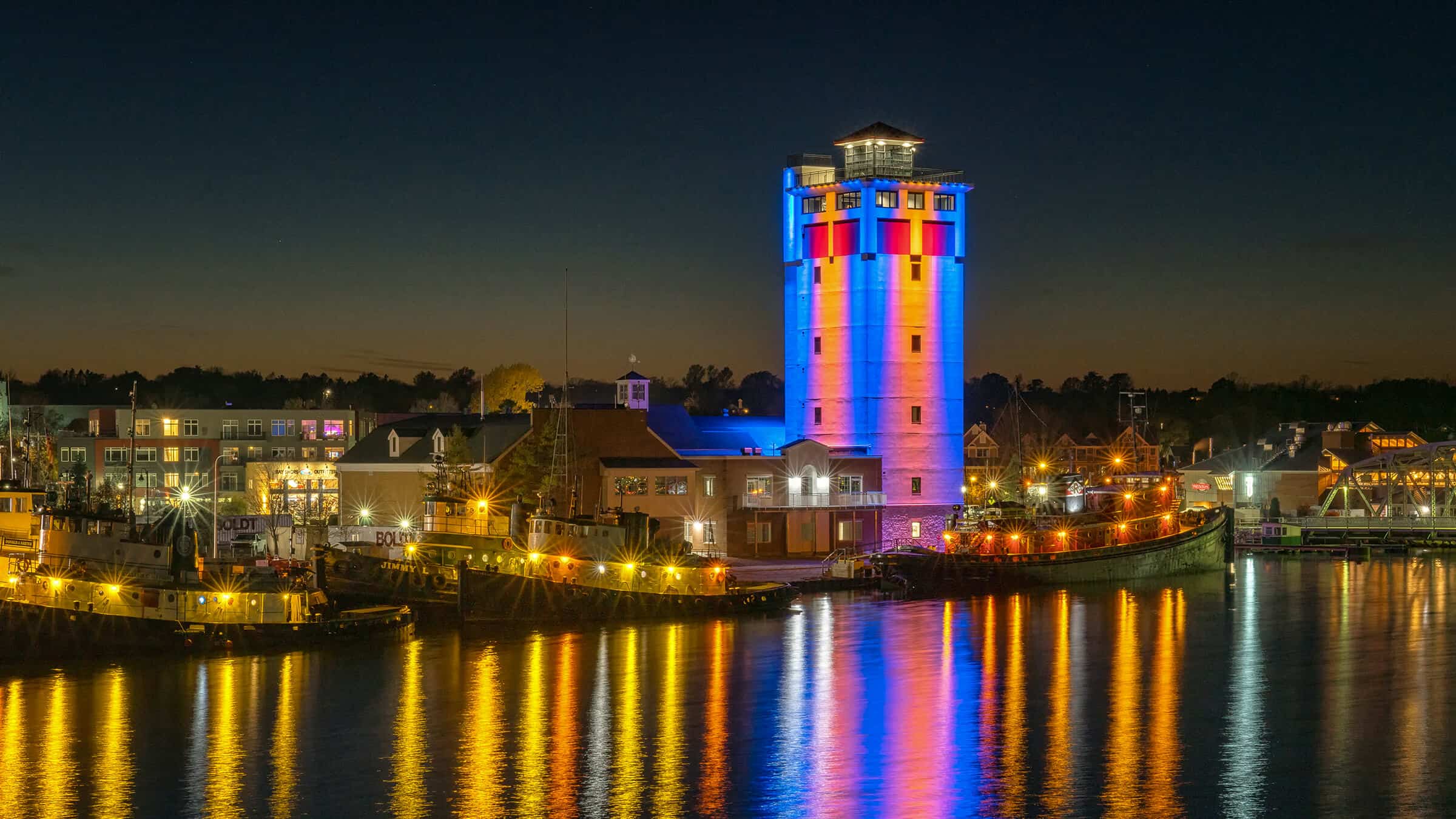 Door County Maritime Museum - Jim Kress Tower - Lit at Night