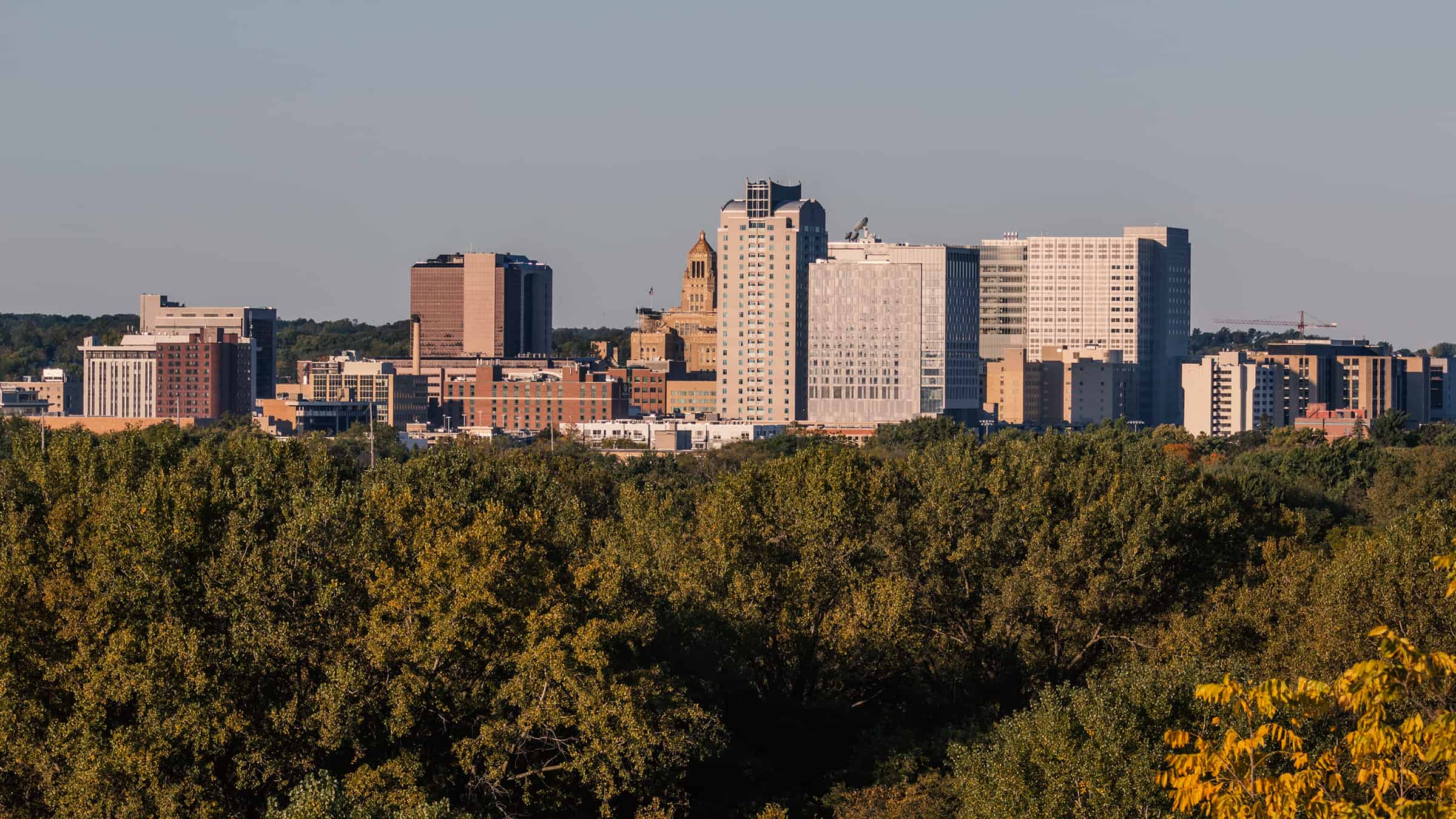 Aerial View of Rochester, Minnesota Skyline