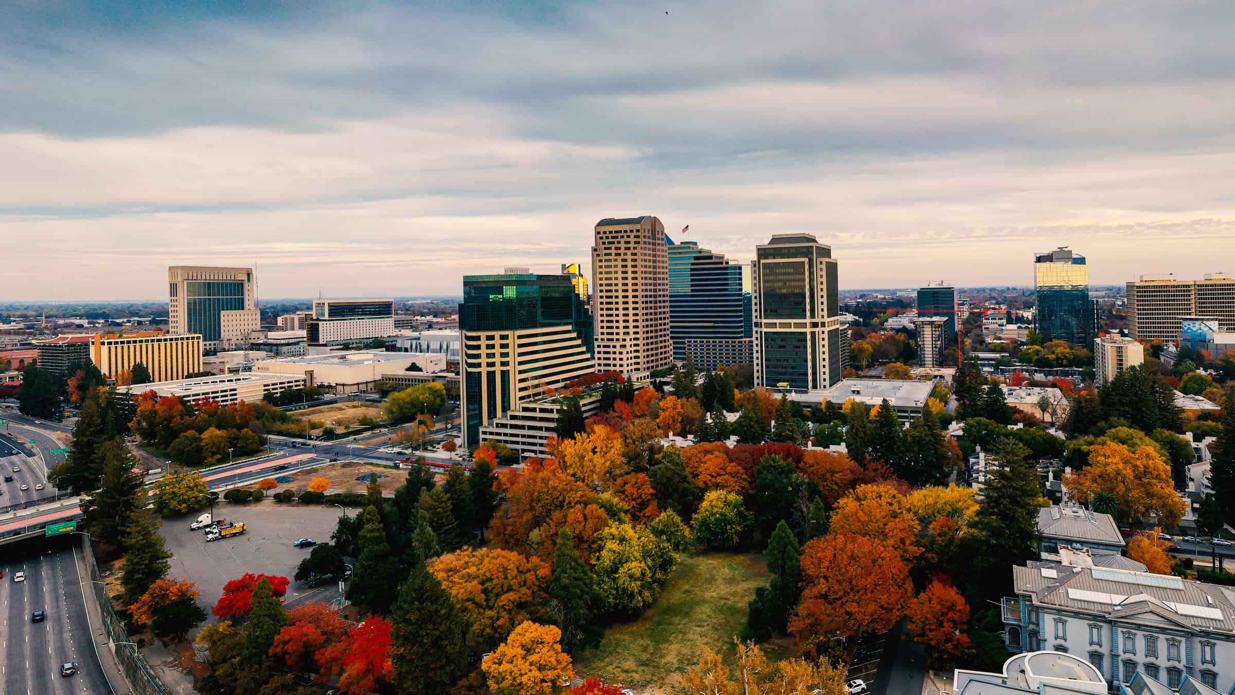 Aerial View of Sacramento Skyline