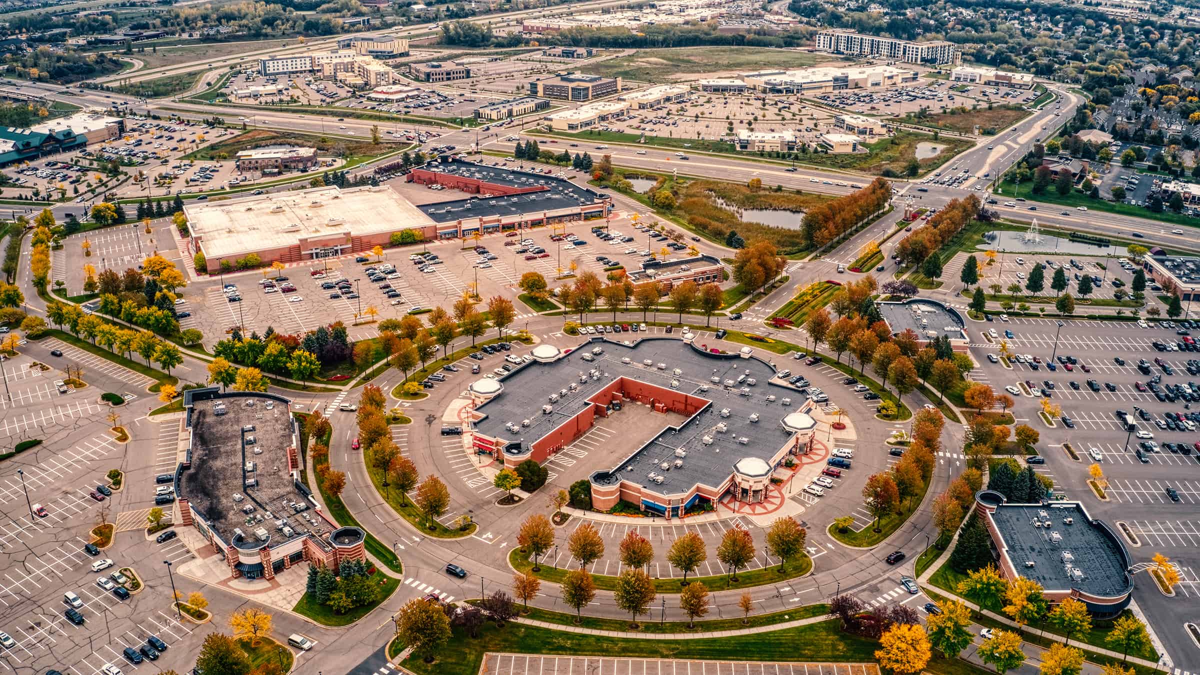 Aerial View of the Twin Cities Suburb of Woodbury, Minnesota