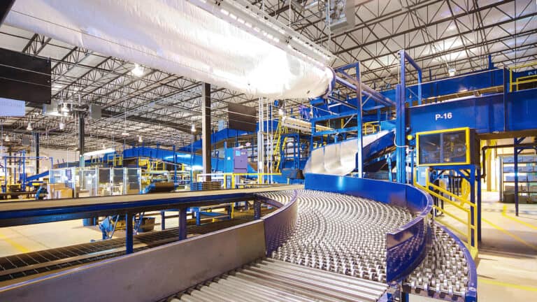 Conveyor belt at distribution center construction project