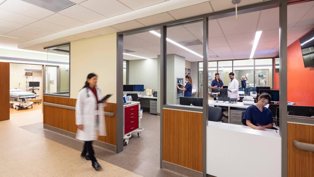 physicians in a work room of a hospital