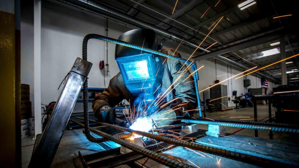 welder working on a piece of equipment