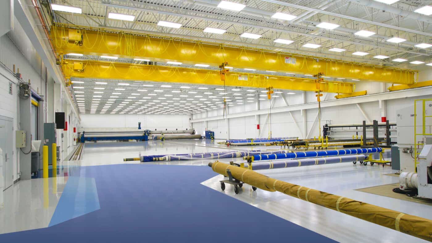 Albany International Engineered Fabrics Facility Angled Interior View