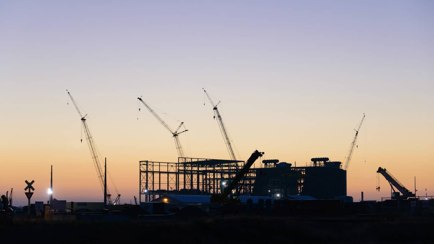 Alliant Energy - Marshalltown Generating Station Site under Construction at Dusk