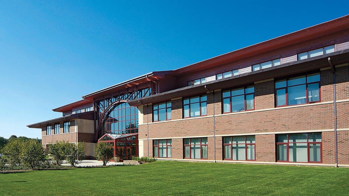 Aurora University - Perry Theatre Exterior with Site