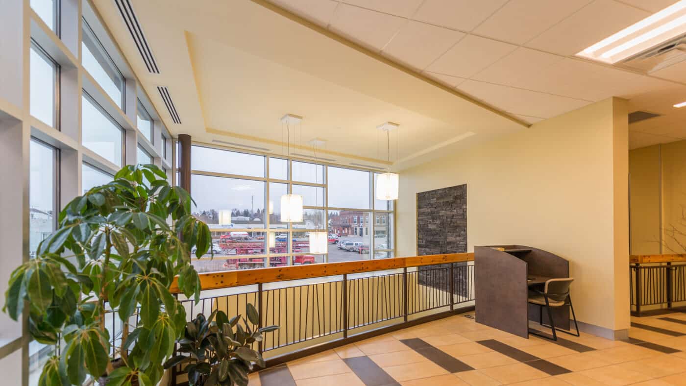 Carlton County Community Services Center Interior with Exterior View