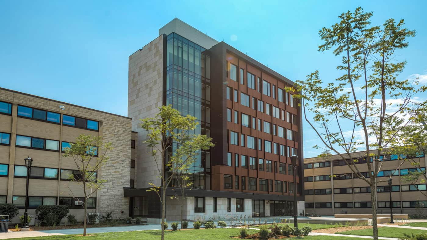 Carthage College Residence Hall Exterior with Site