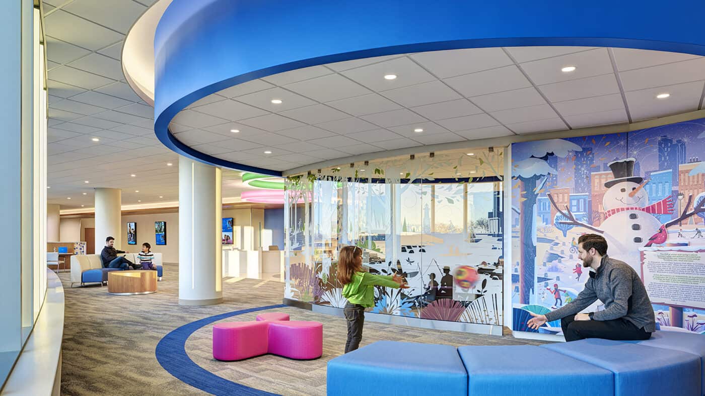 Children's Wisconsin - Craig Yabuki Tower with Murals and Seating