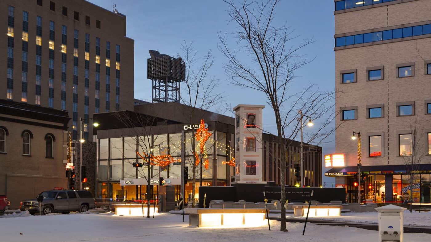 City of Appleton Houdini Plaza at Dusk