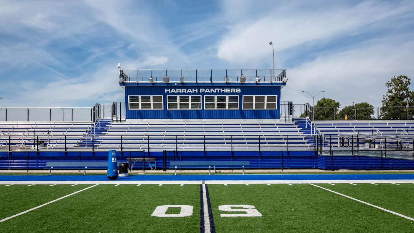 Harrah Public Schools - Evans Field Bleachers Stadium Seating