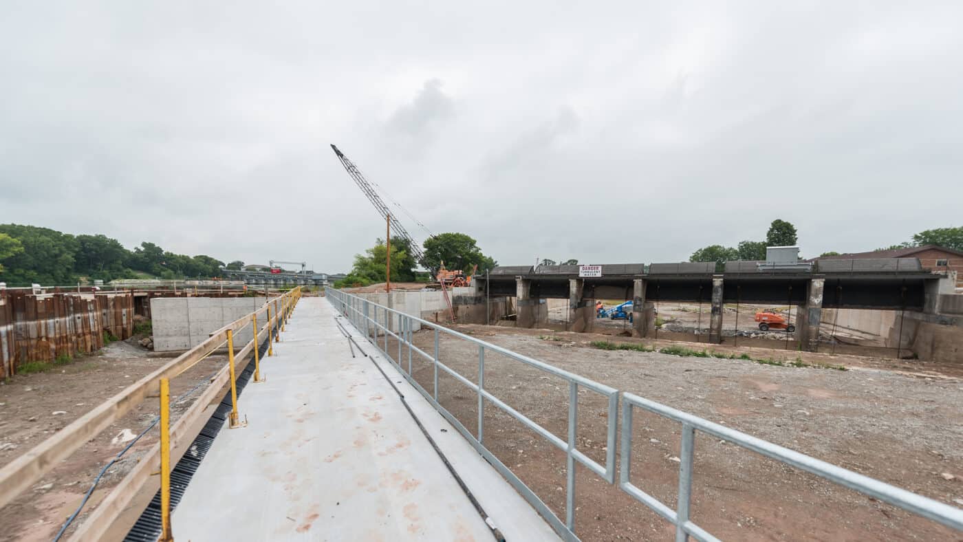 Kaukauna Utilities - Badger Hydro Plant Exterior Construction View of Dry Canal