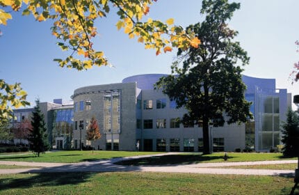 Lawrence University - Steitz Science Hall Building Exterior on Site with Sidewalks