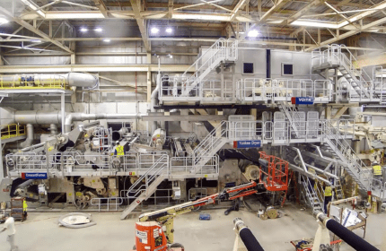 Little Rapids Corporation - No. 3 Paper Machine View of Former and Dryer during Construction