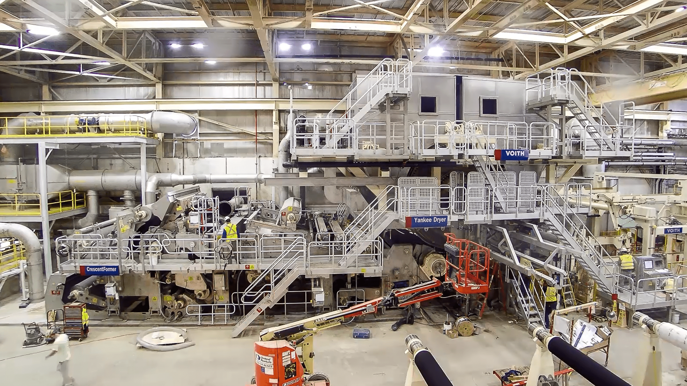 Little Rapids Corporation - No. 3 Paper Machine View of Former and Dryer during Construction