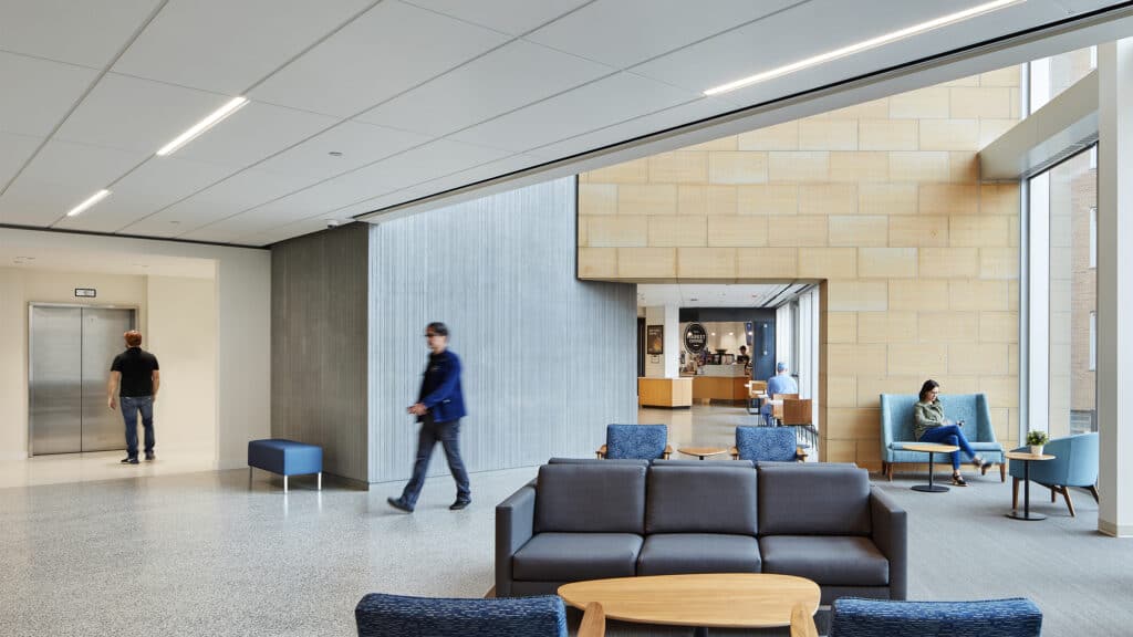 Mayo Clinic Health System - Mankato Hospital Interior Lobby with Seating