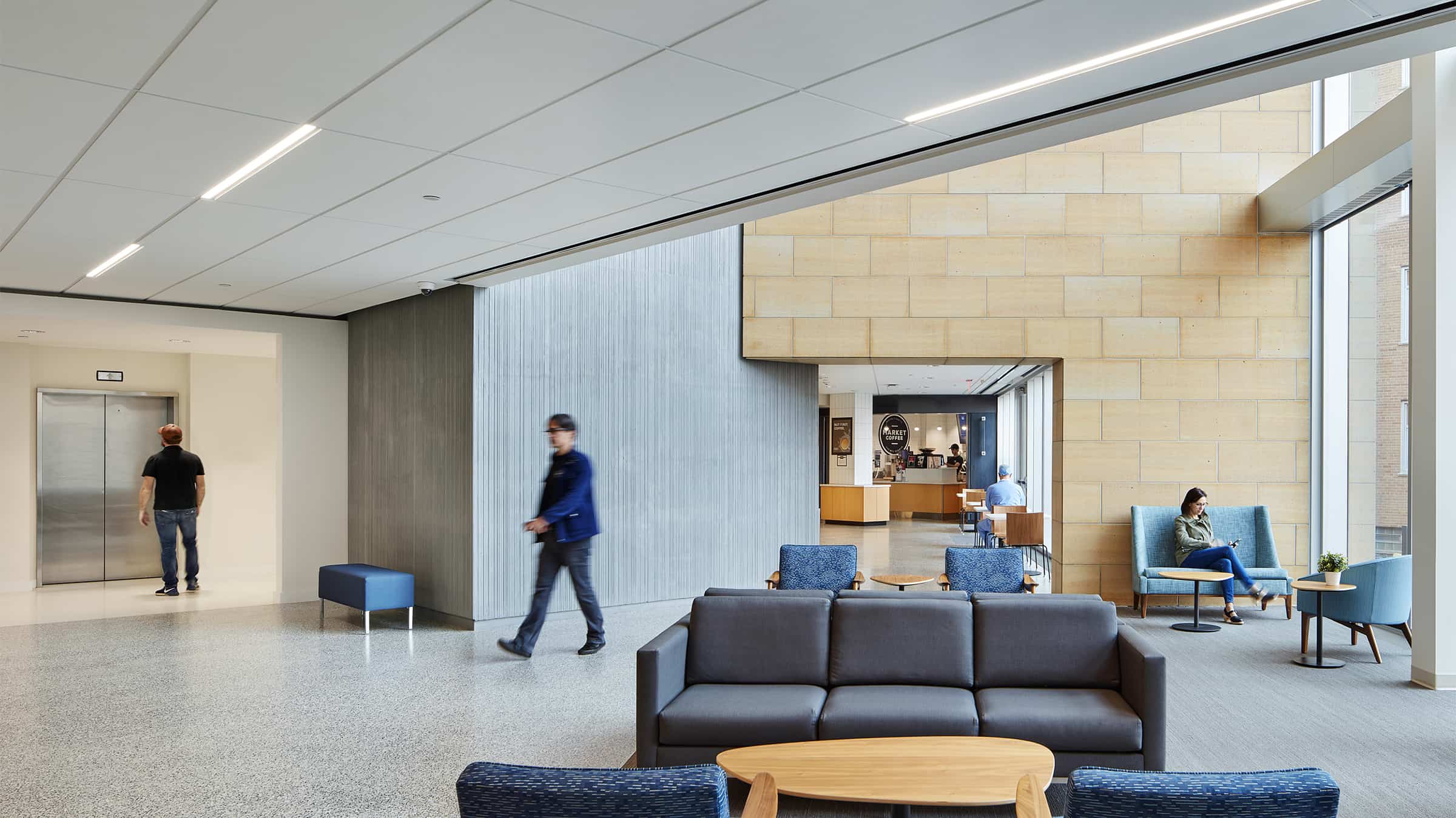 Mayo Clinic Health System - Mankato Hospital Interior Lobby with Seating