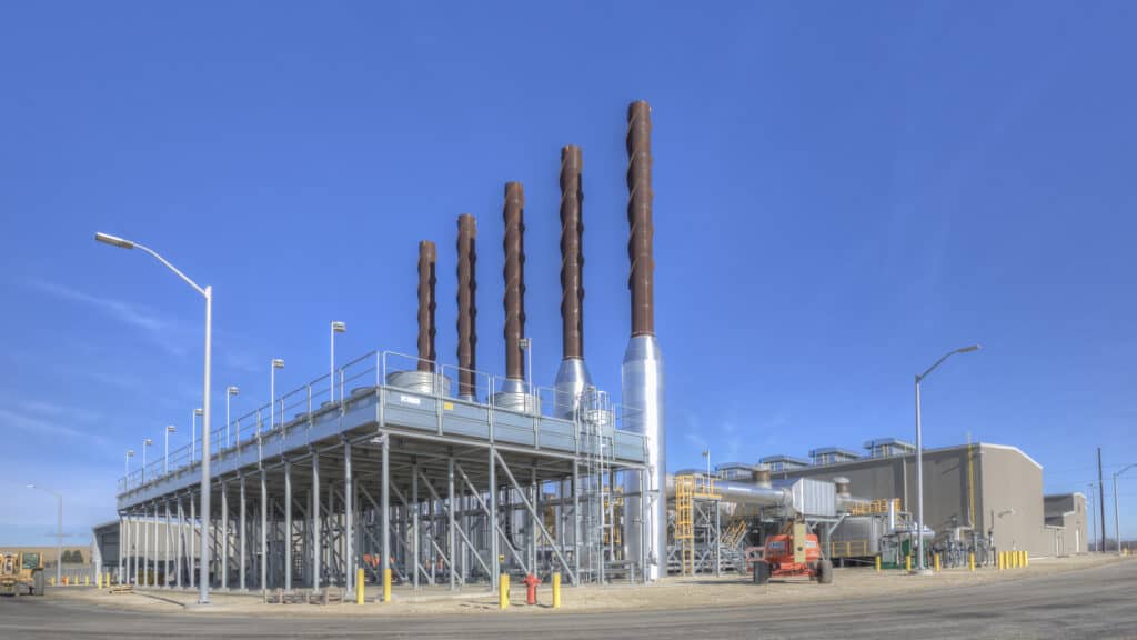 Rochester Public Utilities - Westside Energy Station Construction Site - Exterior View of Stacks