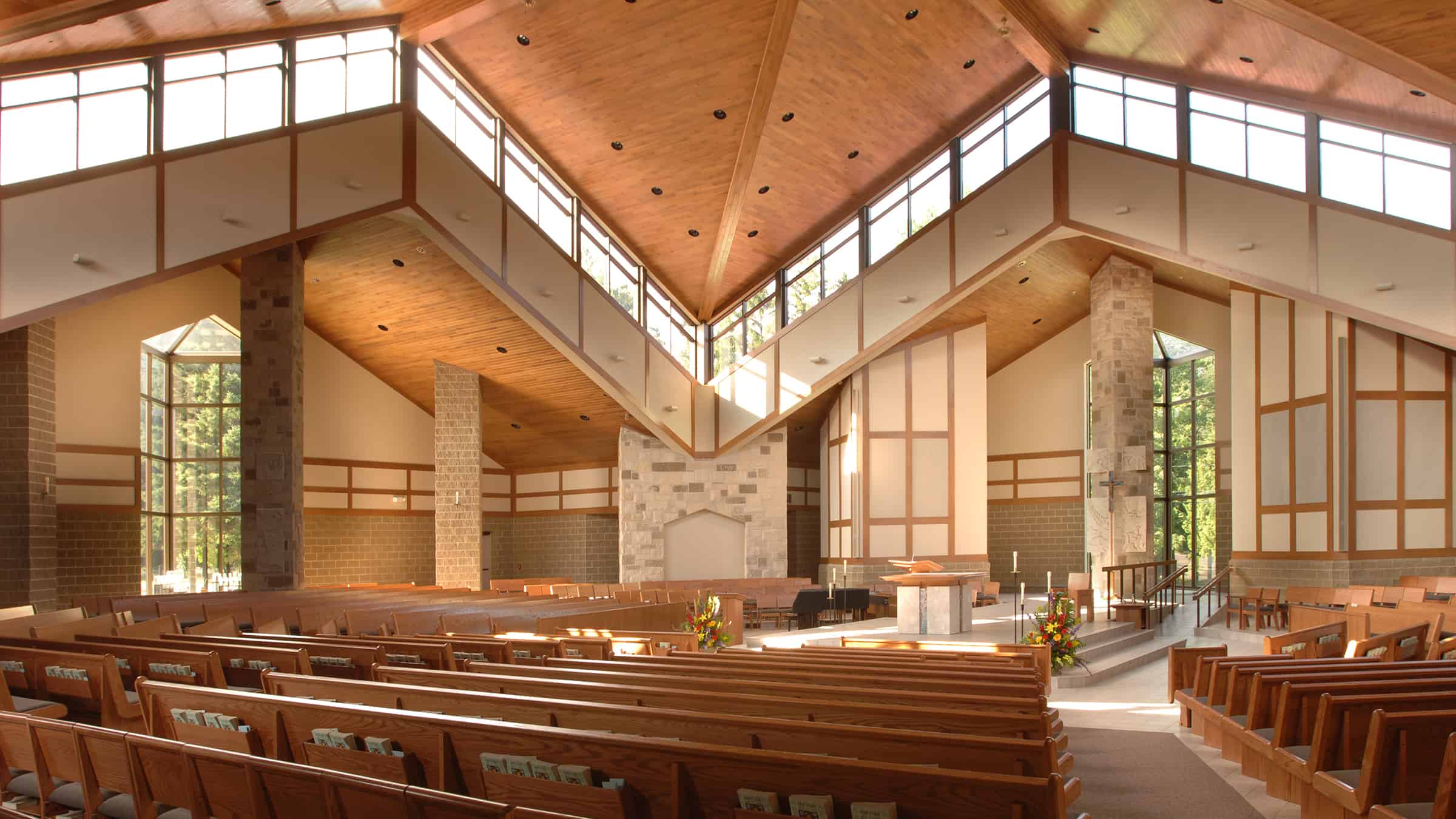 St. Peter the Fisherman Catholic Parish - Interior of Building with Seating, View of Altar