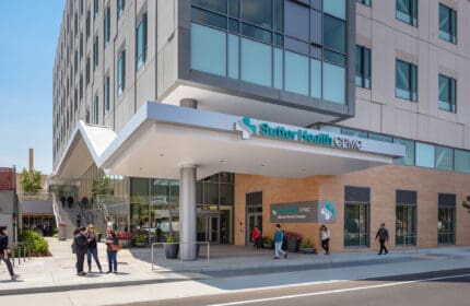 Sutter Health - CPMC - Mission Bernal Campus Hospital Entrance with Sidewalk from Street