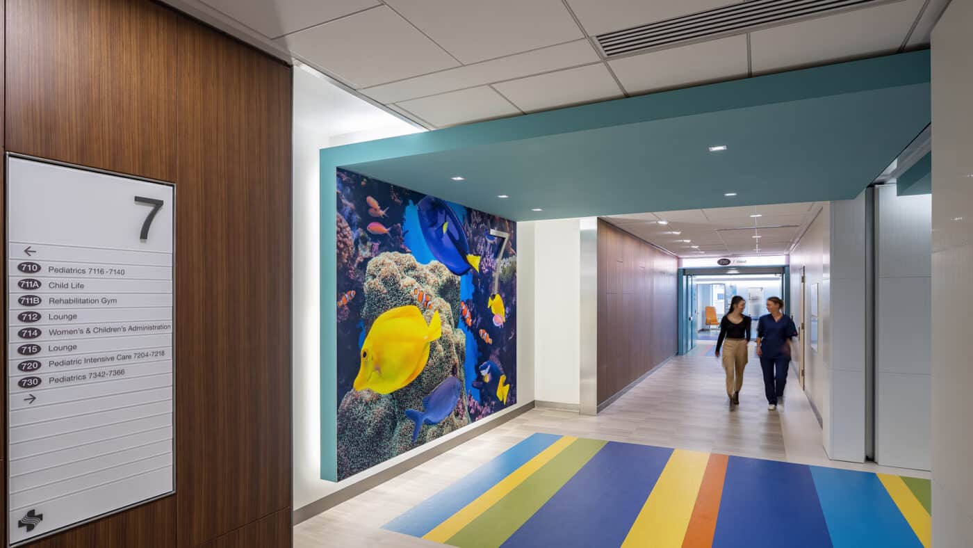 Sutter Health - CPMC Van Ness Campus Hospital - 7th Floor Corridor with Fish Mural