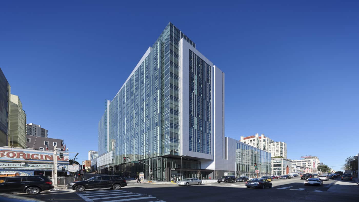 Sutter Health CPMC Van Ness Campus Hospital Exterior Building View from Across Street