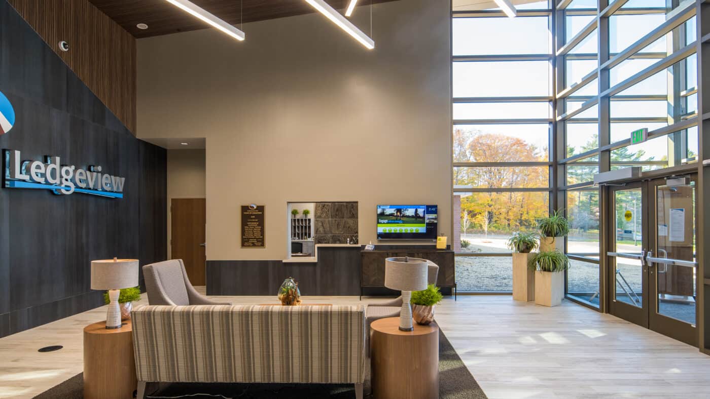 Town of Ledgeview Municipal Building - Interior View of Lobby/Entrance and Seating Area