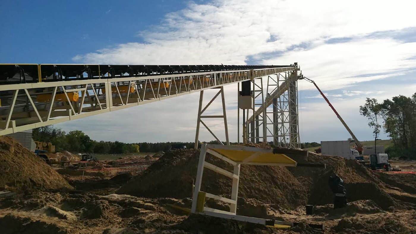 US Silica Frac Sand Mine - Exterior View of Conveyor System Construction