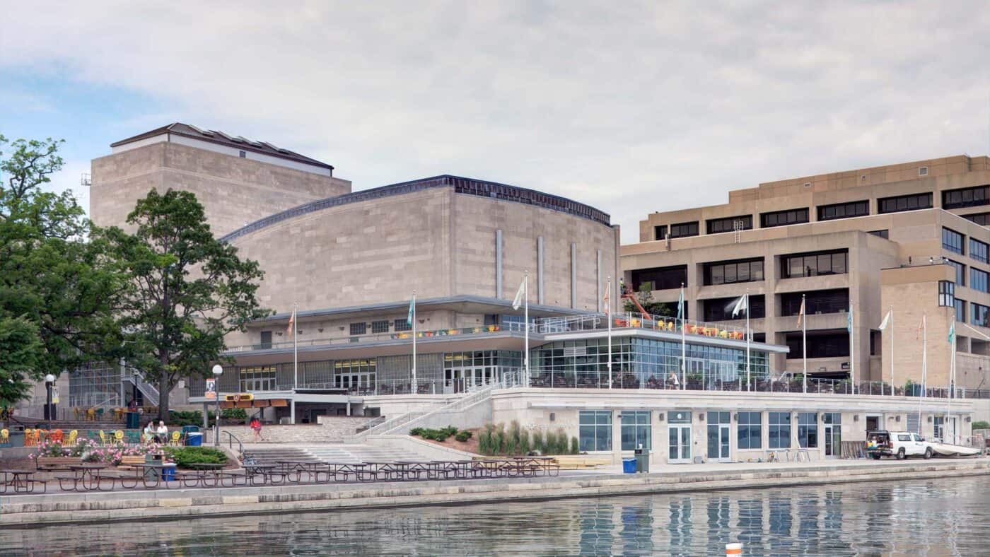 University of Wisconsin - Madison Memorial Union with View of Building and Union Terrace from Lake Mendota