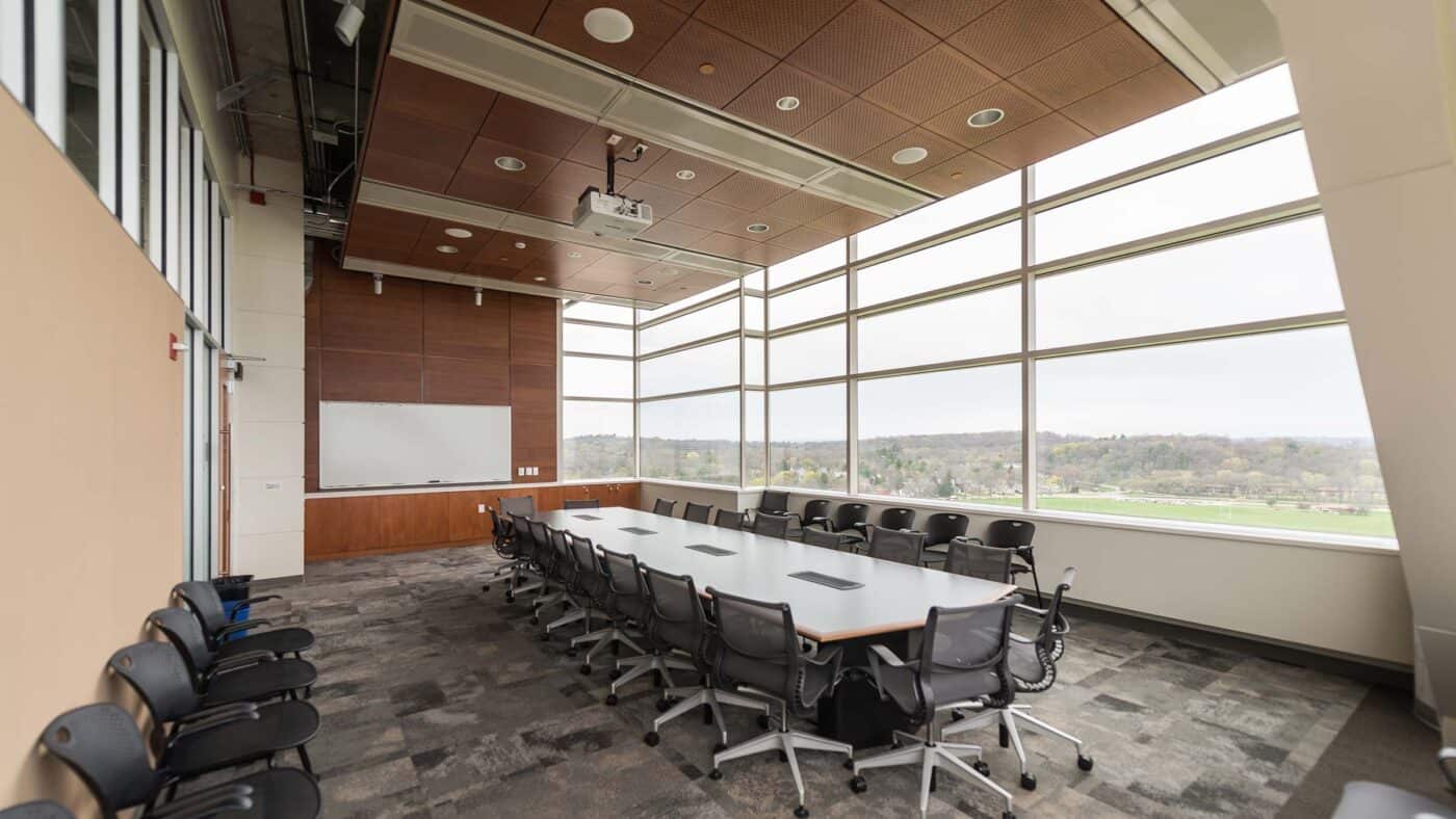 University of Wisconsin - Madison - Wisconsin Institutes for Medical Research Building Interior Conference Room with Outside View