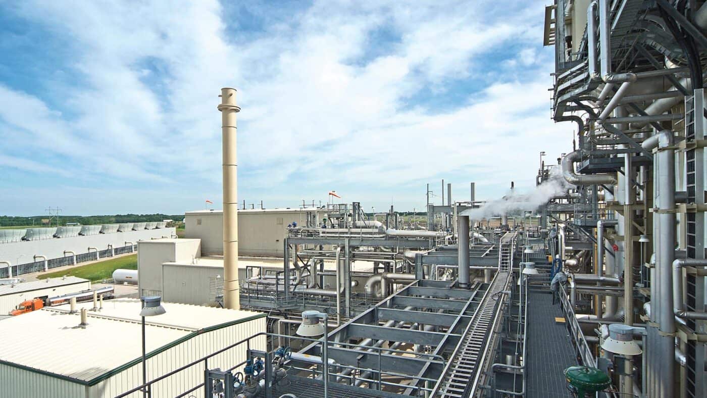 Wisconsin Public Service - Fox Energy Center Natural Gas-Fired Electrical Power Plant Exterior View of Mechanicals from Above