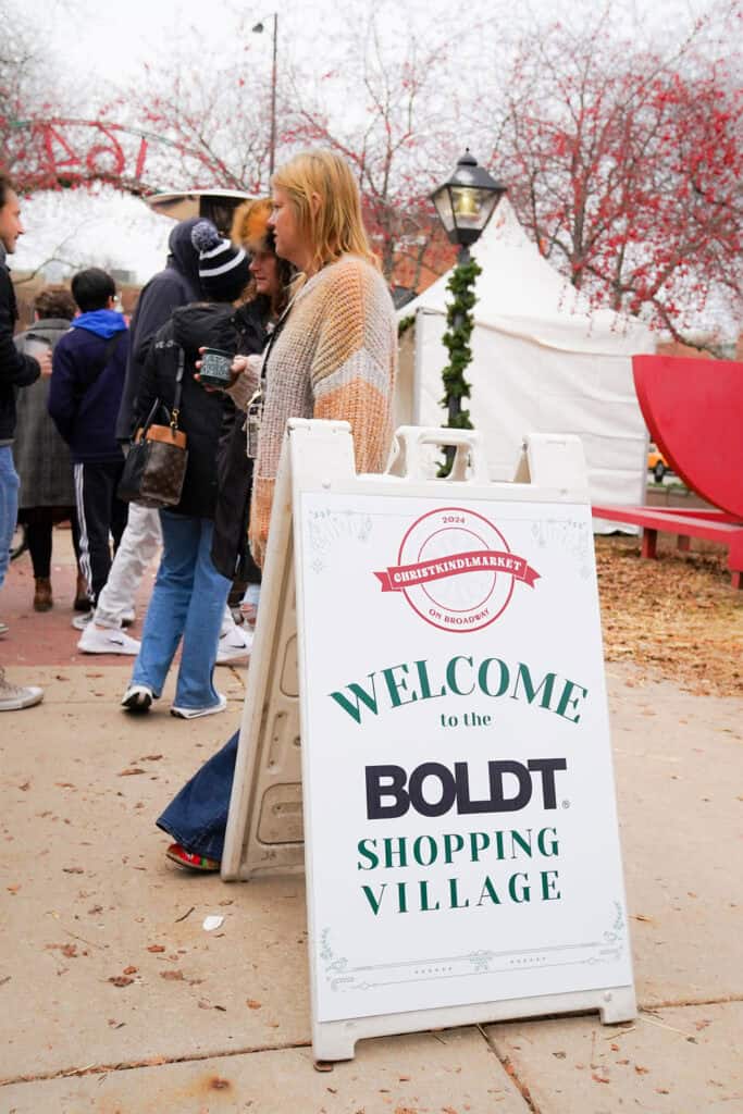 Christkindlmarket on Broadway in Green Bay Wisconsin. Shopping Village